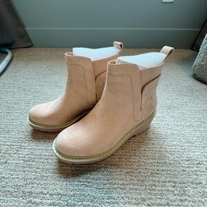 Nude High Chunky Non Slip Compact Style Ankle Boots Size 6